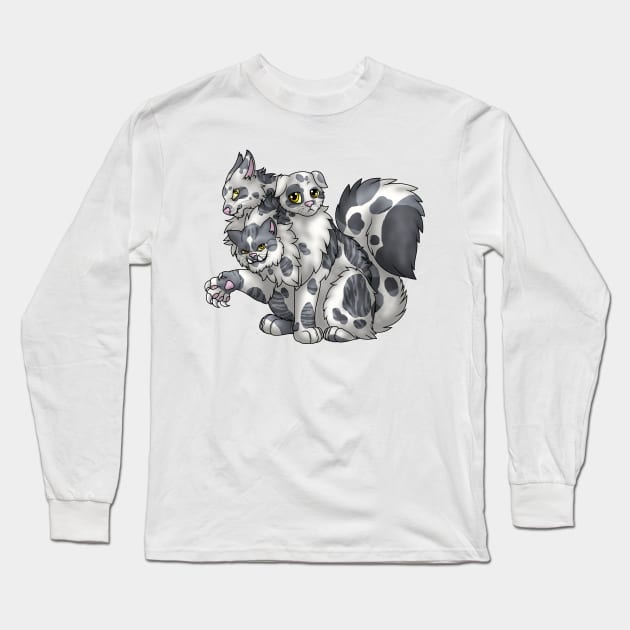 CerPURRus: Grey Bicolor Tabby Long Sleeve T-Shirt by spyroid101